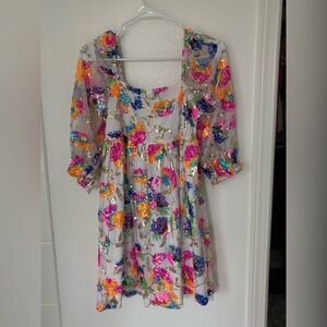 NWT Main Strip Multicolor Sequin Dress (Small)